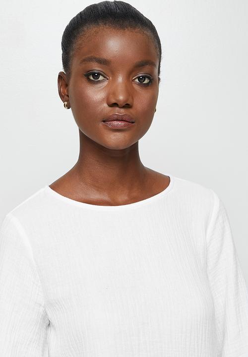 edit - Cotton balloon sleeve blouse - milk