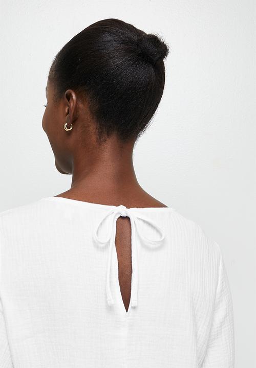 edit - Cotton balloon sleeve blouse - milk