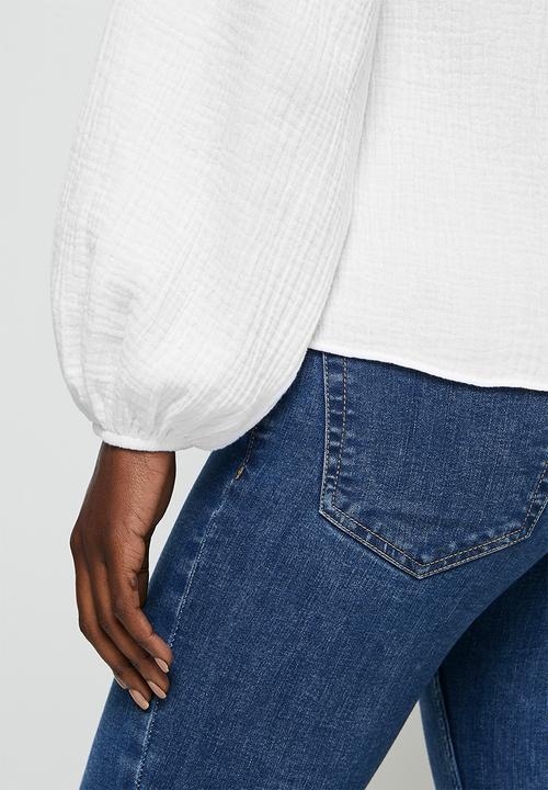 edit - Cotton balloon sleeve blouse - milk