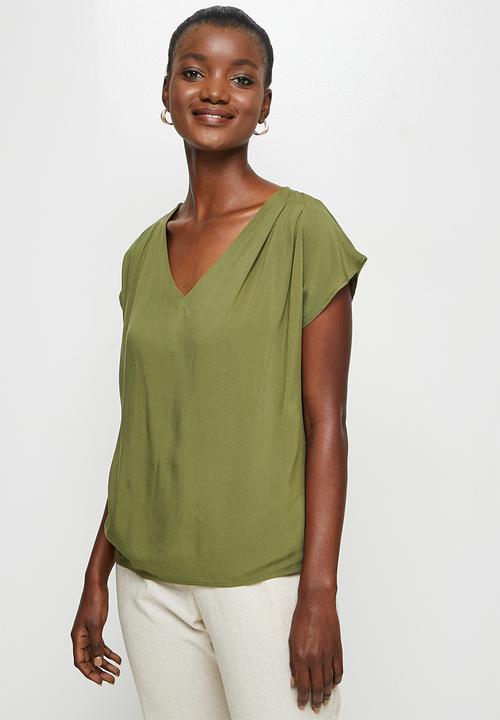 edit - Pleat detail boxy shell - fatigue
