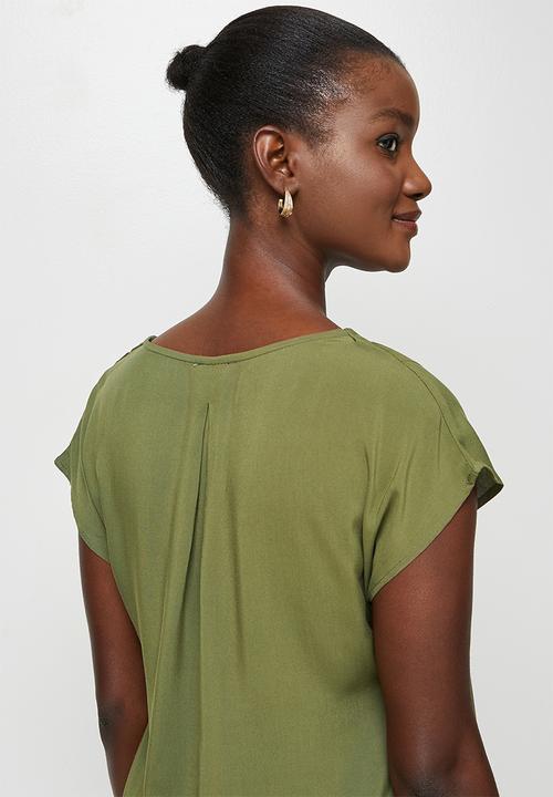 edit - Pleat detail boxy shell - fatigue