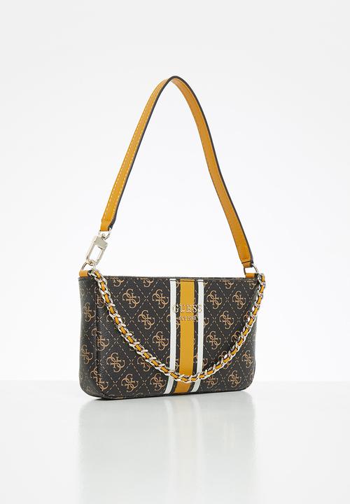 GUESS - Vikky top zip shoulder bag - brown