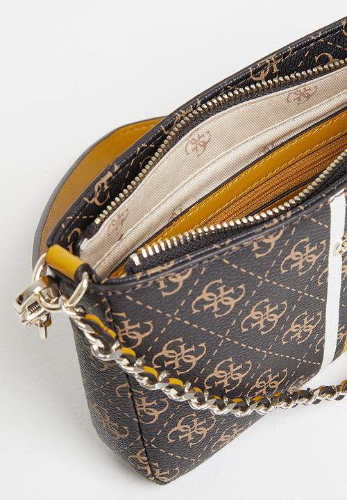 GUESS - Vikky top zip shoulder bag - brown