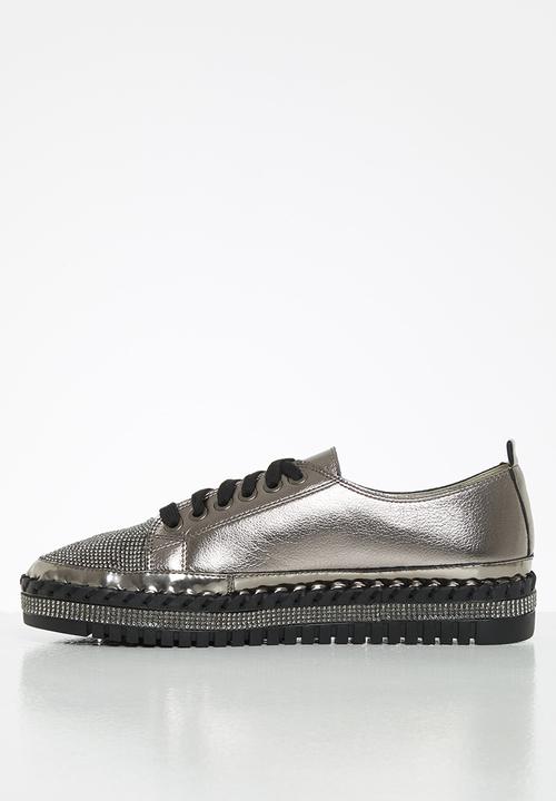 Footwork - Glits  jewelled toe sneaker - pewter