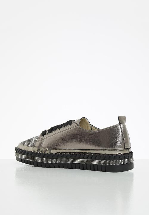 Footwork - Glits  jewelled toe sneaker - pewter