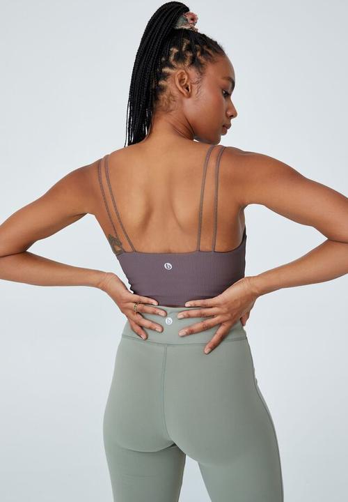 Cotton On - Rib strappy vestlette - brownie