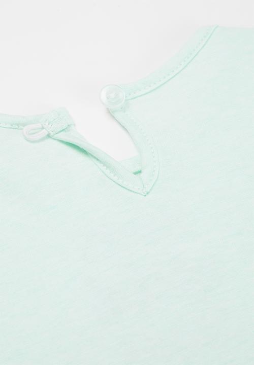 Pop Candy - Baby 2 pack dress - mint & grey 