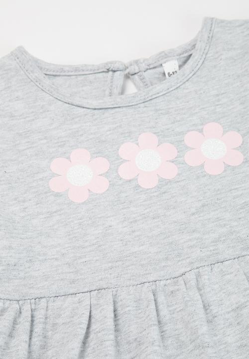 Pop Candy - Baby 2 pack dress - mint & grey 