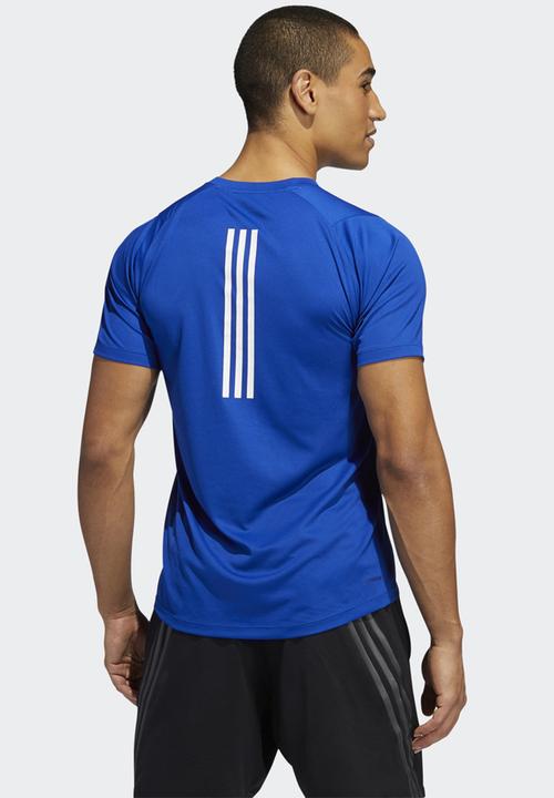 adidas Performance - Freelift sport fitted 3-stripes tee - royal blue