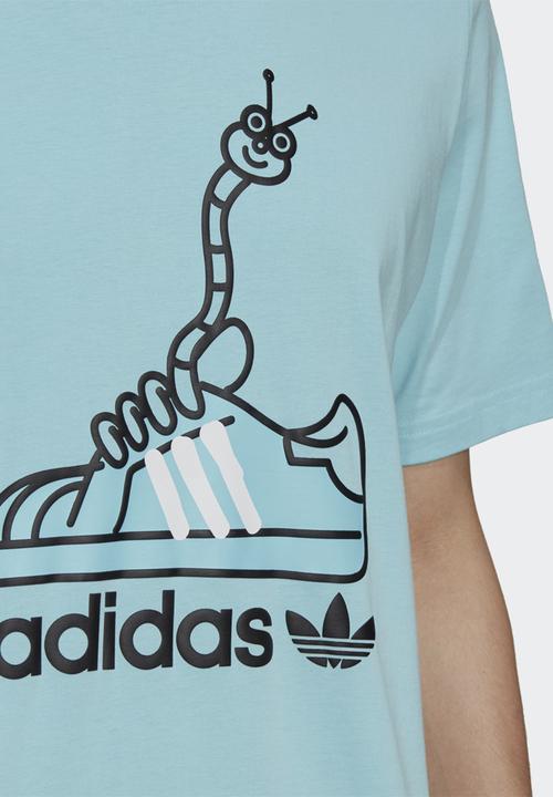 adidas Originals - Worn shoe print tee - hazy sky