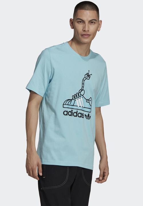 adidas Originals - Worn shoe print tee - hazy sky