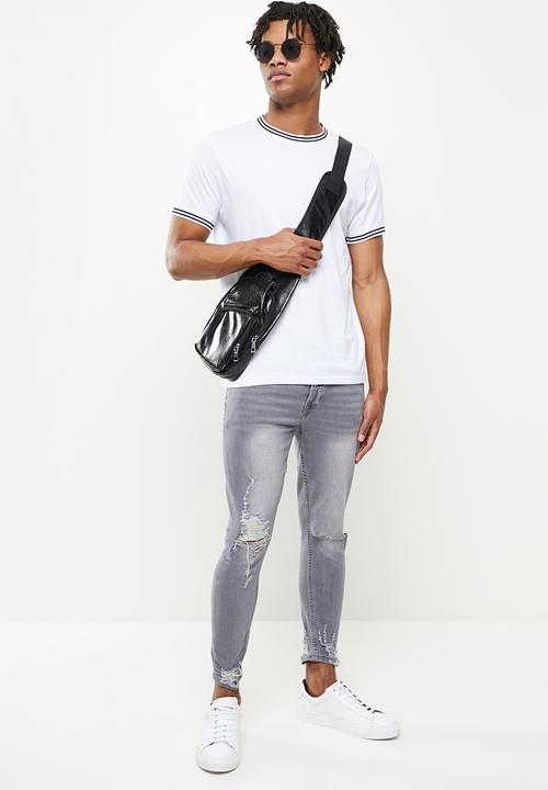 Cutty - Simon rip & repair cropped skinny jeans - grey