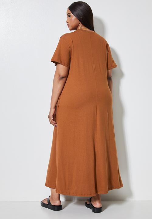 Superbalist - Trapeze t-shirt dress - tobacco1
