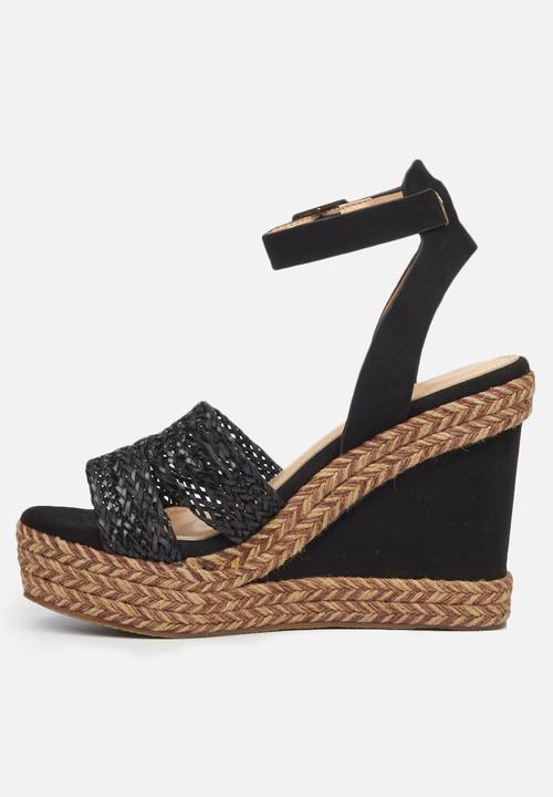 Miss Black - Raffia1 espadrille wedge - black