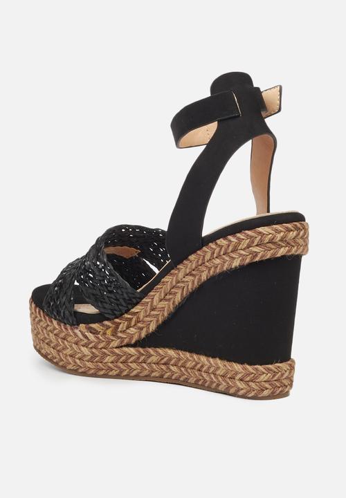 Miss Black - Raffia1 espadrille wedge - black