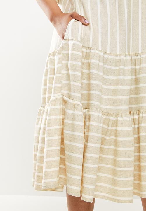 AMANDA LAIRD CHERRY - Plus nhlole dress -  sand/cream woven stripe