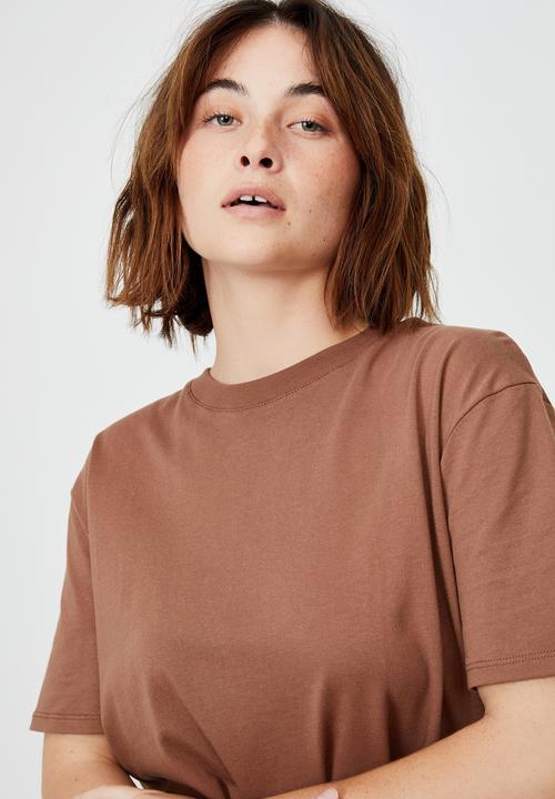 Cotton On - The oversized dad tee - cocoa bean