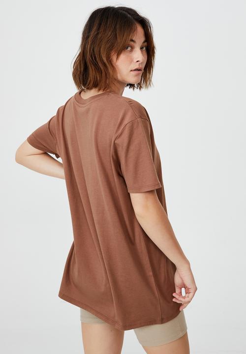 Cotton On - The oversized dad tee - cocoa bean