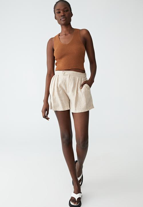 Cotton On - Set up v-neck tank - bronzed brown