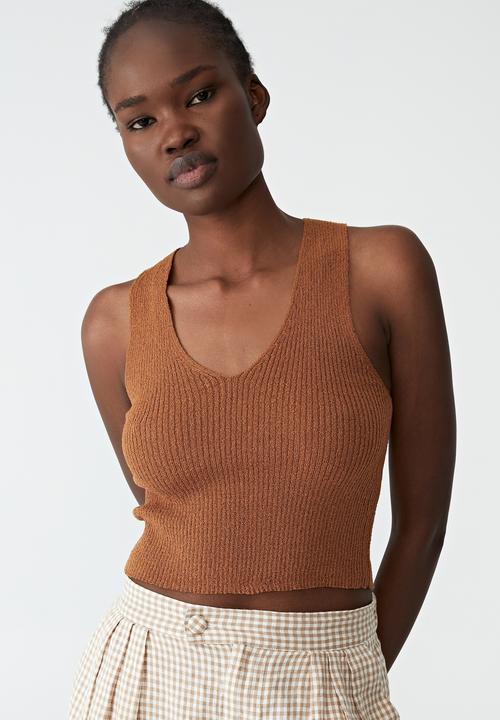 Cotton On - Set up v-neck tank - bronzed brown
