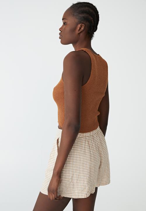 Cotton On - Set up v-neck tank - bronzed brown