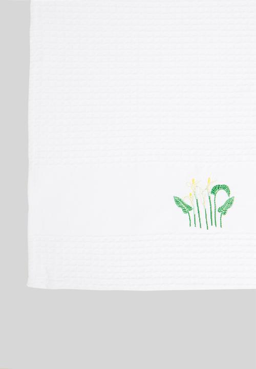 Linen House - Waffle Tea towel set- agapanthus & arum lily