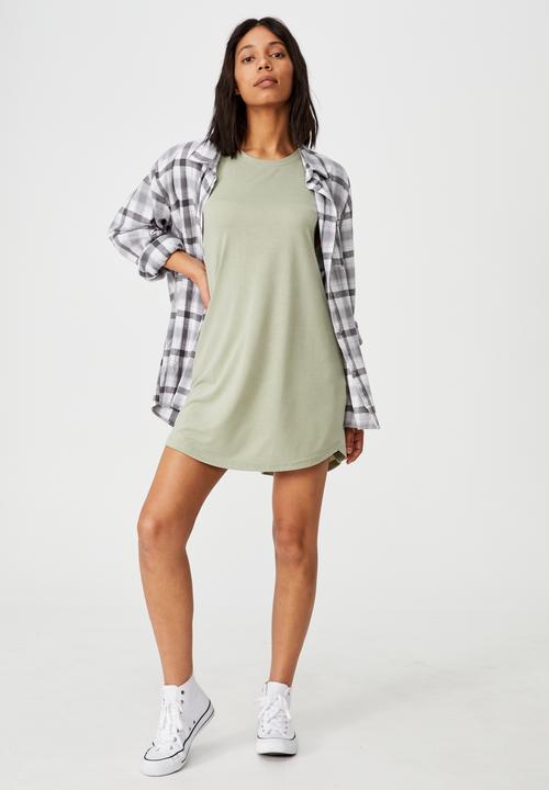 Cotton On - Tina t-shirt dress 2 - sage