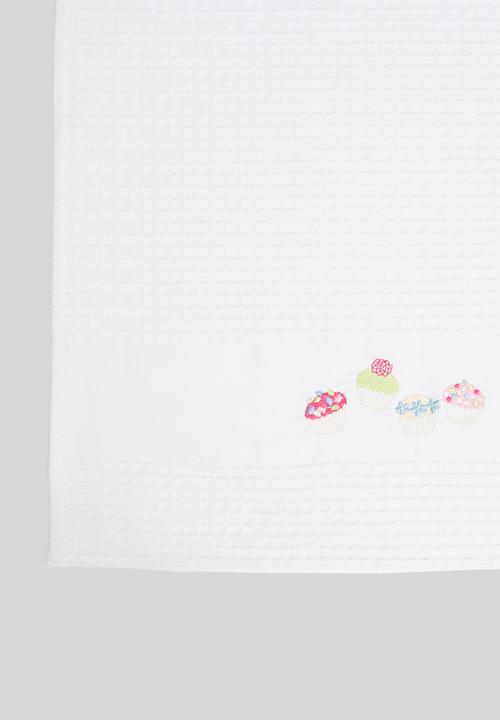Linen House - Waffle Tea towel set- cherries & cupcakes