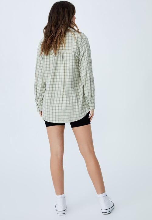 Cotton On - Boyfriend shirt - danny check sage