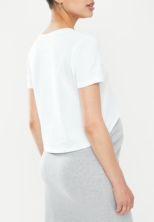 Cotton On - Maternity high low short sleeve top - white