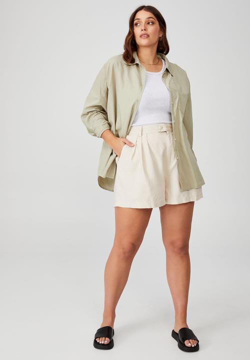 Cotton On - Curve eve short - natural marle