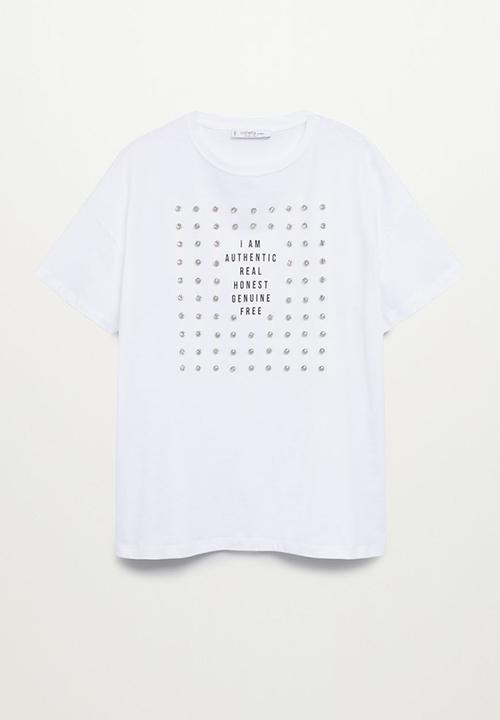 MANGO - Plus T-shirt stone - white