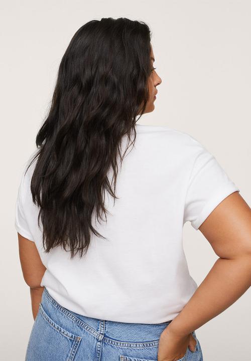 MANGO - Plus T-shirt stone - white