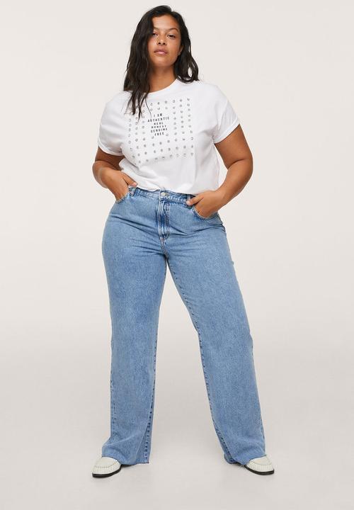 MANGO - Plus T-shirt stone - white
