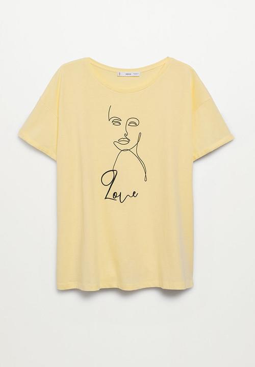 MANGO - Plus T-shirt bisous - yellow