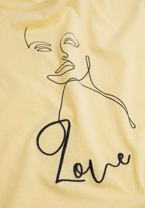 MANGO - Plus T-shirt bisous - yellow