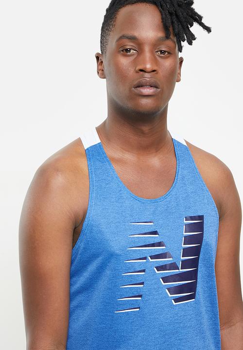 New Balance  - Fast flight singlet print - blue