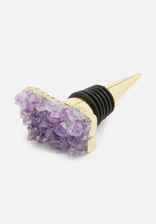 Four One Wine - Naki luxury geode crystal wine stopper - amethyst purple