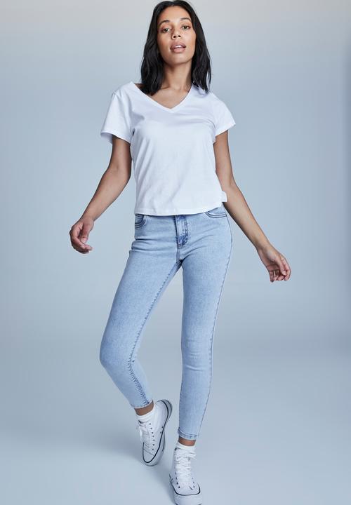 Cotton On - Mid rise cropped skinny jean - roadknight blue