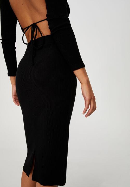 Cotton On - Essential rib tube skirt - black
