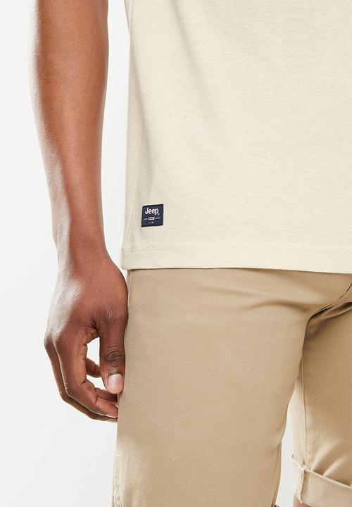 JEEP - Core logo tee - oatmeal melange 