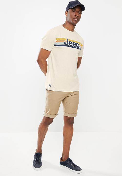JEEP - Core logo tee - oatmeal melange 