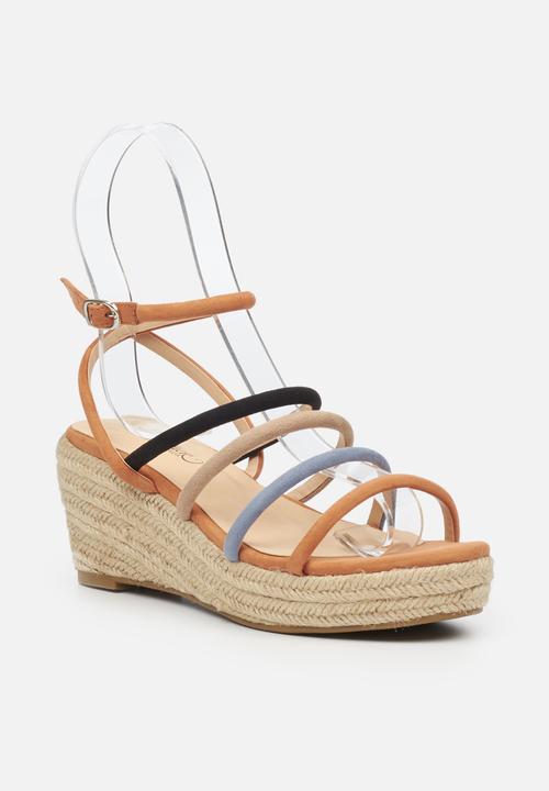 Miss Black - Naples1 espadrille wedge - orange 