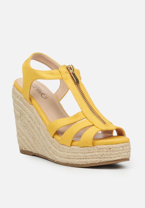 Miss Black - Threat2 espadrille wedge - yellow