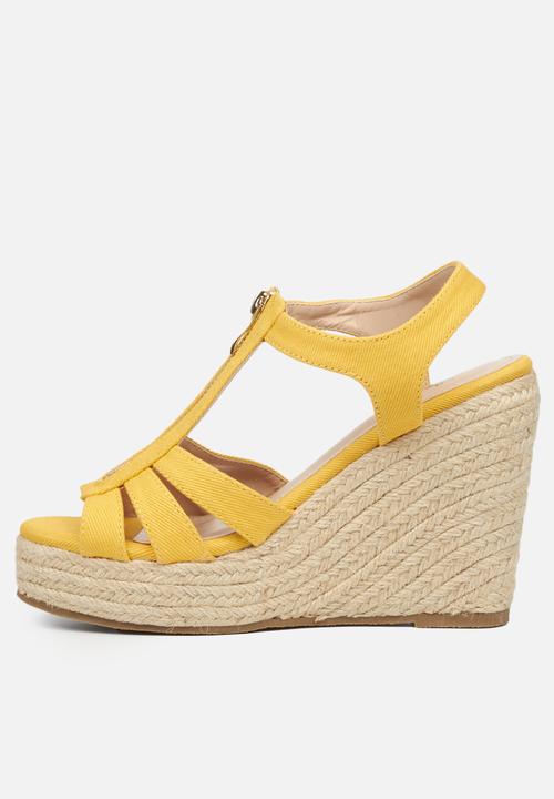 Miss Black - Threat2 espadrille wedge - yellow