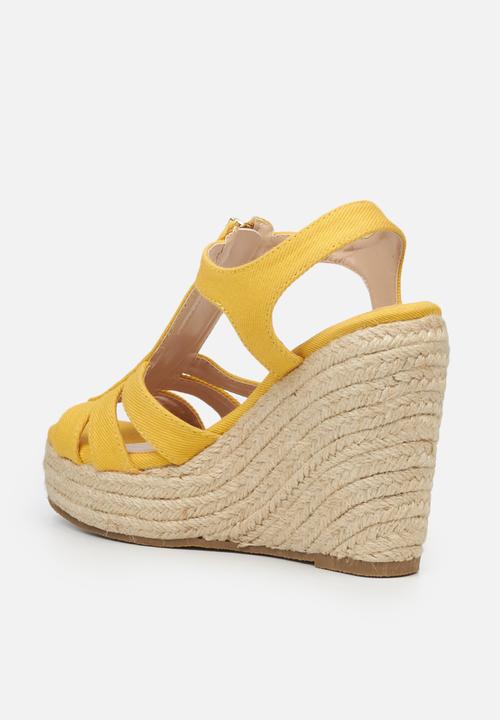 Miss Black - Threat2 espadrille wedge - yellow