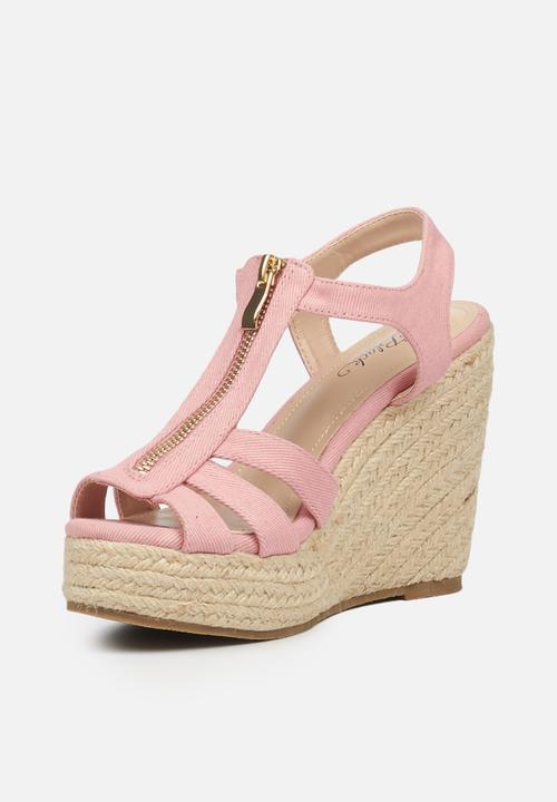 Miss Black - Threat2 espadrille wedge - pink