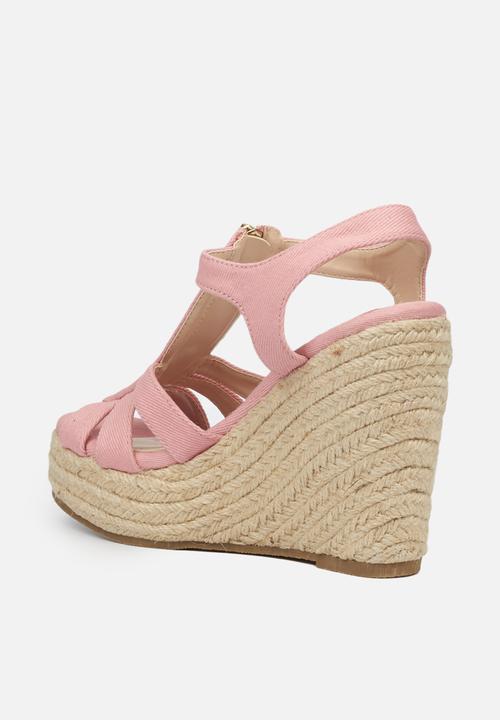 Miss Black - Threat2 espadrille wedge - pink
