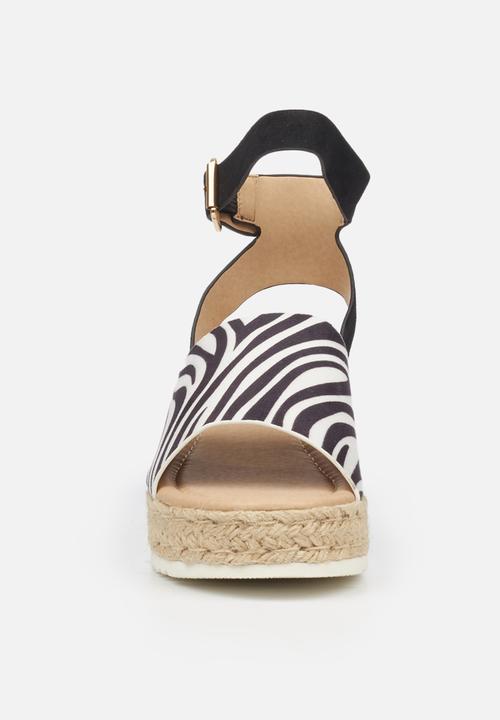 Miss Black - Steffi espadrille wedge - black & white