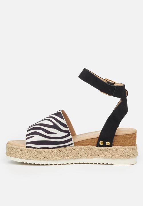 Miss Black - Steffi espadrille wedge - black & white